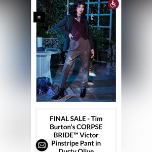 Micheline Pitt LFEN Corpse Bride Olive pants small S